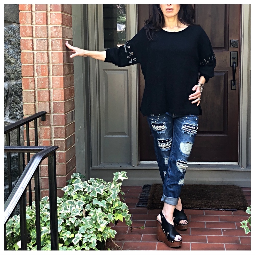 ✨LAST ONE ✨PARIS  chic chain trim sweater - Picture 7 of 8